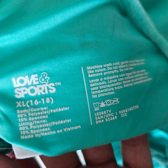 Love Sports 2-piece swimsuit XL Bright Aqua Green - Picture 2 of 8